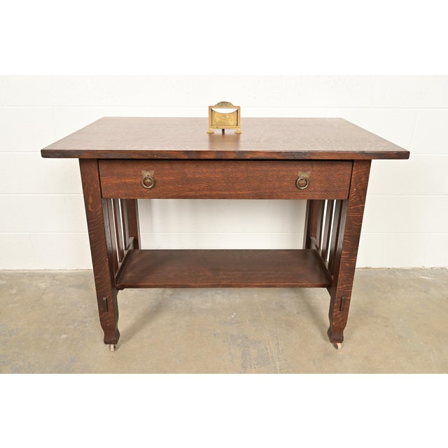 Tiffany Studios Style Antique Arts & Crafts Bronze Desk Calendar Frame or Picture Frame For Sale - Image 12 of 13