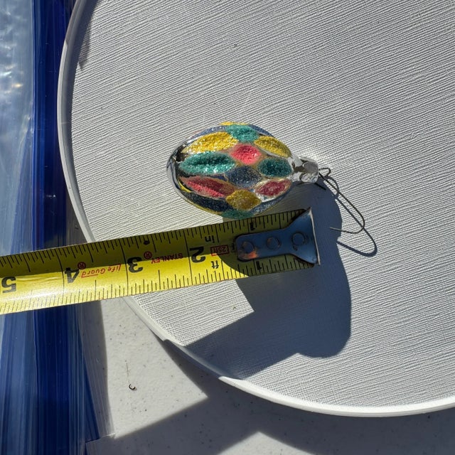 1950s Harlequin Indented All Over Blown Glass Christmas Ornament For Sale In Columbia, SC - Image 6 of 6