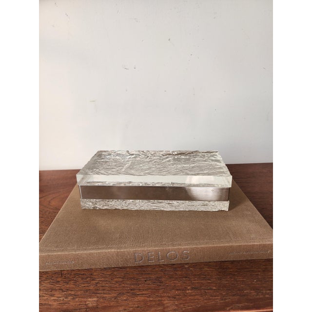 Willy Rizzo Style Lucite Ice Box, Mid Century Modern Lucite Chrome Decorative Box, Hollywood Regency Jewelry Box, Vintage Modernist Desk Box For Sale - Image 14 of 18