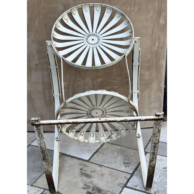 1930s French François Carré Sunburst Garden Rocker Chair For Sale - Image 5 of 12