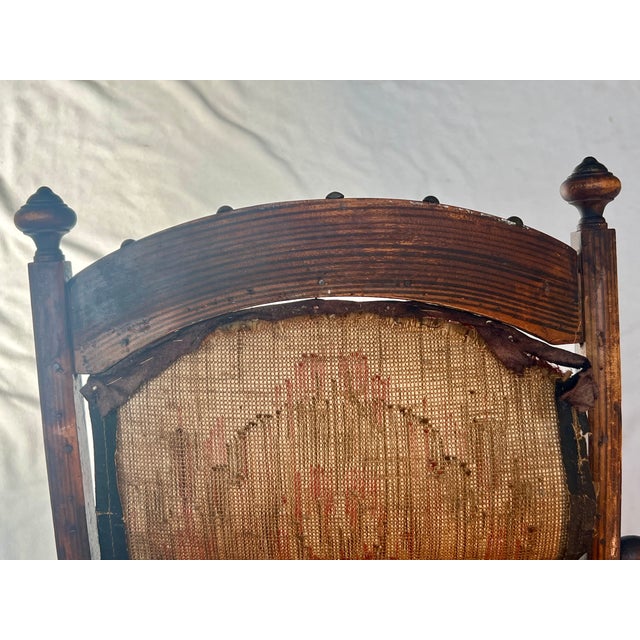 Antique 1860s Civil War Officer's Folding Camp Carpet Chair For Sale - Image 12 of 12