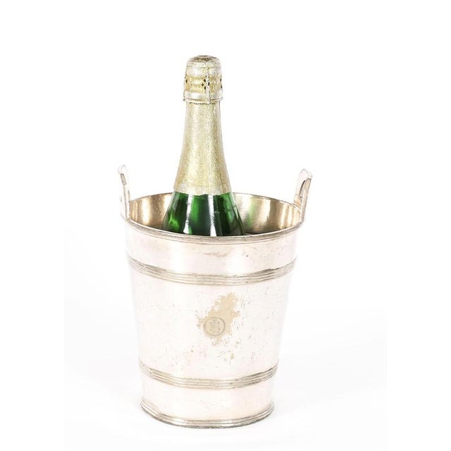 This is a wonderful, high-quality antique English Art Deco silver-plated champagne/wine cooler, ice bucket, bearing the...