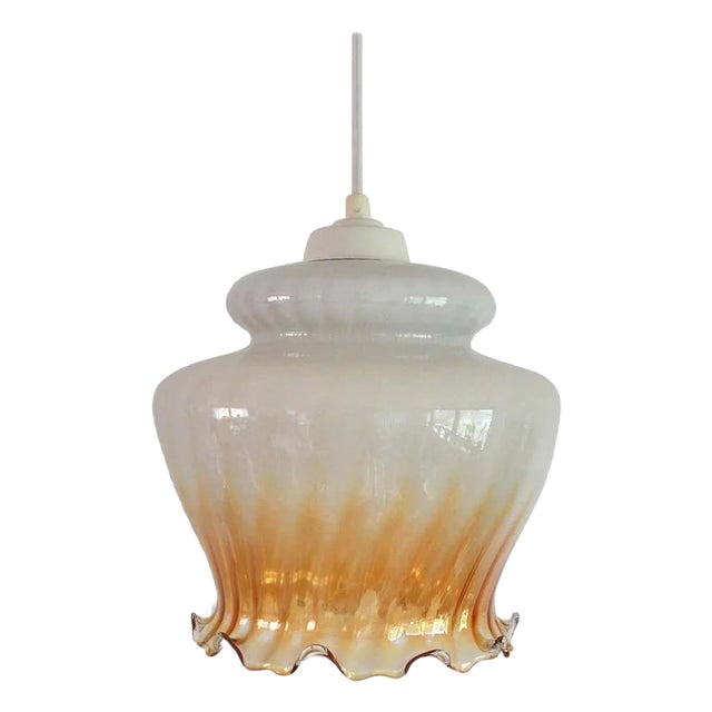 Early 20th Century Glass Pendant Light For Sale