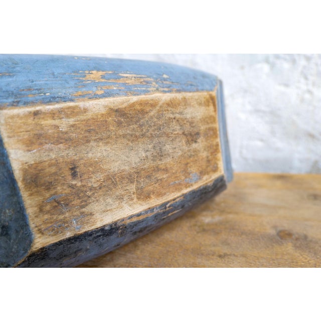 19th Century Swedish Folk Art Blue Colored Farmers Bowl For Sale - Image 12 of 15