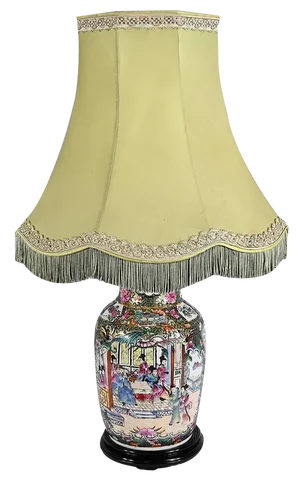 Canton Porcelain Lamp, China, Late 19th Century