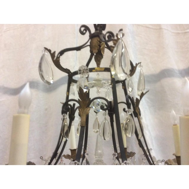 Antique Patinated Bronze Chandelier For Sale In San Antonio - Image 6 of 10