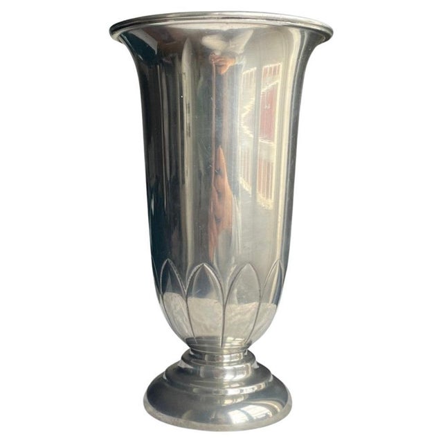 Swedish Art Deco Pewter Vase by C.G. Hallberg, 1929 For Sale - Image 11 of 11