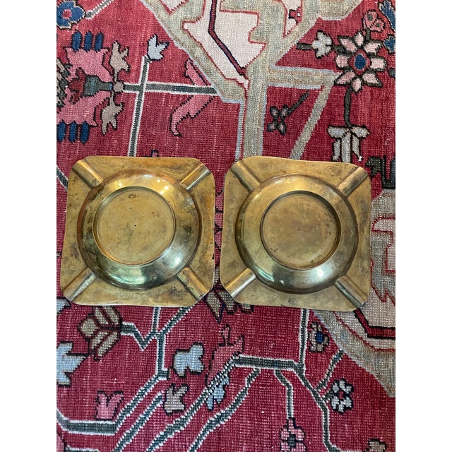 This beautiful pair of etched brass ashtrays are a fantastic large size. Indicative of those swinging 60’s Turkish smoking...