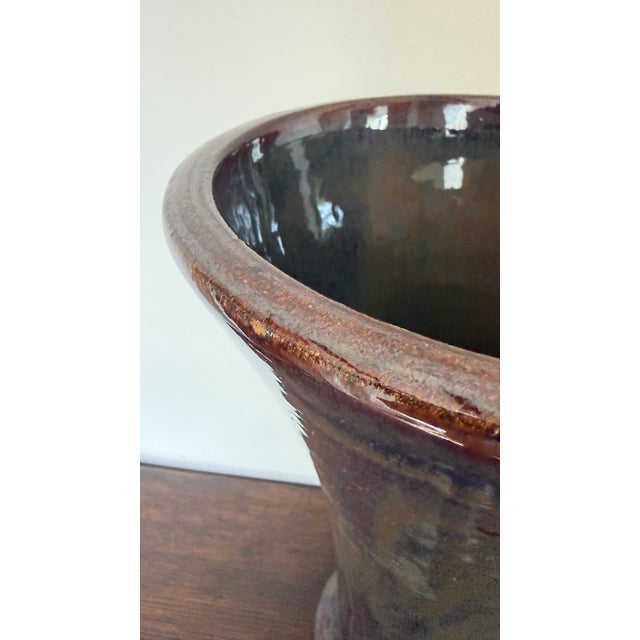 Large Vintage Stoneware Vase with Reactive Glaze, 1960s For Sale - Image 12 of 16