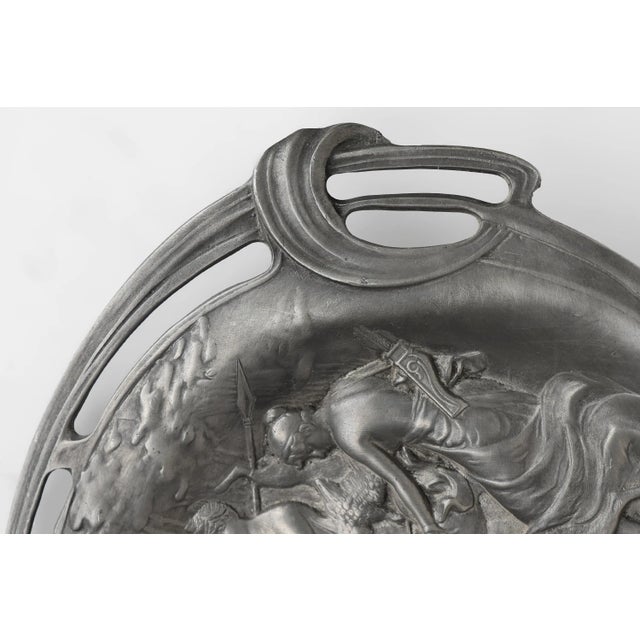 Decorative French Art Nouveau Dish in Tin, 1910 For Sale - Image 5 of 10