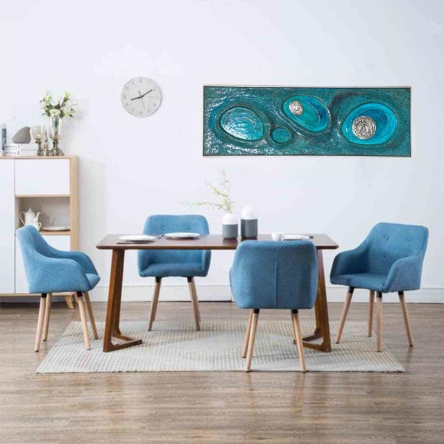 Lorraine Stelzer, Turquoise Acrylic Resin Psychedelic Art Wall Sculpture Panel For Sale - Image 13 of 15