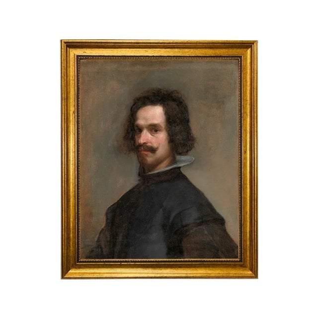 Portraiture "Portrait of a Man, Possibly a Self-Portrait" Contemporary Reproduction Print on Canvas After Velázquez, Framed For Sale - Image 3 of 3