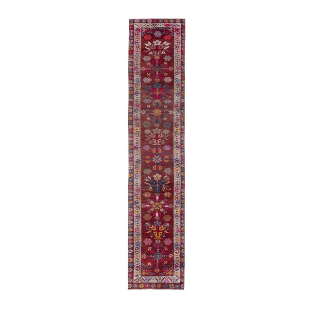 1960s Vintage Turkish Hand-Knotted Herki Runner 2'6'' X 11'11'' For Sale - Image 11 of 11