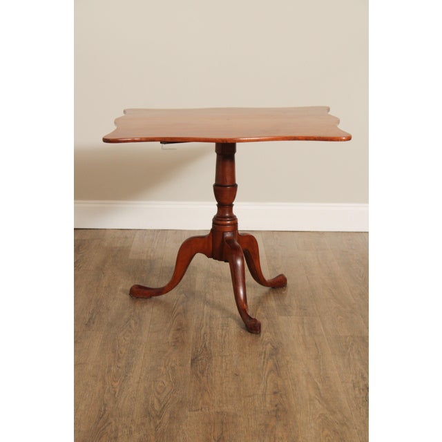 Antique Early American Cherry Tilt Top Tea Table For Sale - Image 9 of 13