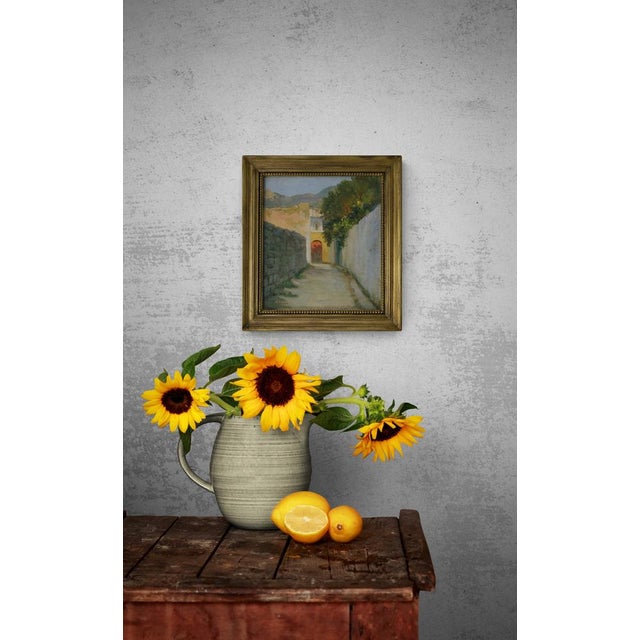 Alfredo Mahieux, Roads of Ischia, 1949, Oil on Wood, Framed For Sale - Image 4 of 5