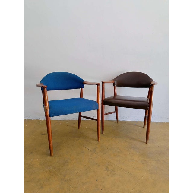 Wood Danish Chairs attributed to Kurt Olsen, 1960s, Set of 2 For Sale - Image 7 of 7