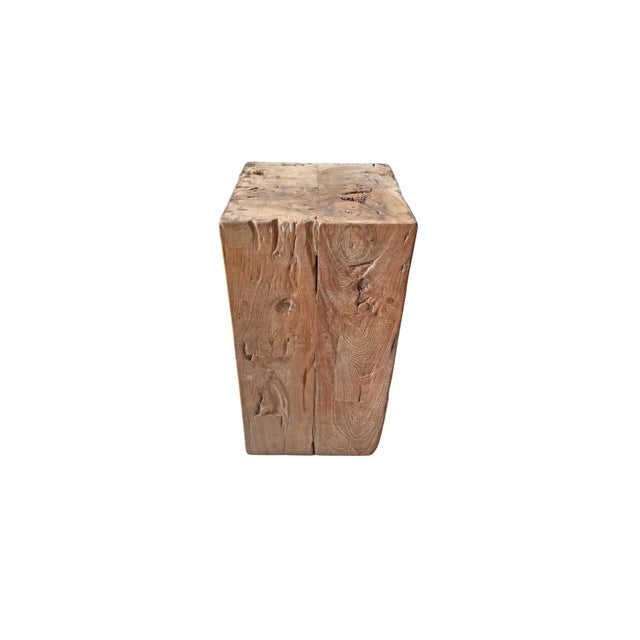 Teak Wood Pedestal Crafted in Java, Indonesia For Sale - Image 4 of 6
