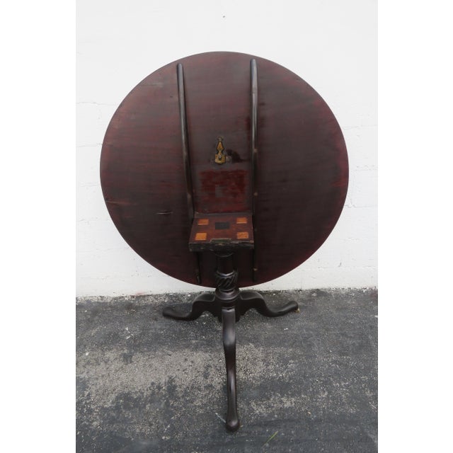 Early 20th Century Tilt Top Solid Mahogany Round Tea Breakfast Dinette Center Card Game Table For Sale - Image 5 of 13