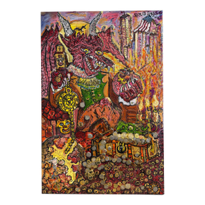 One-of-a-Kind Painting on Canvas by Serg Graff "The Dragon of Timely Gold"+COA