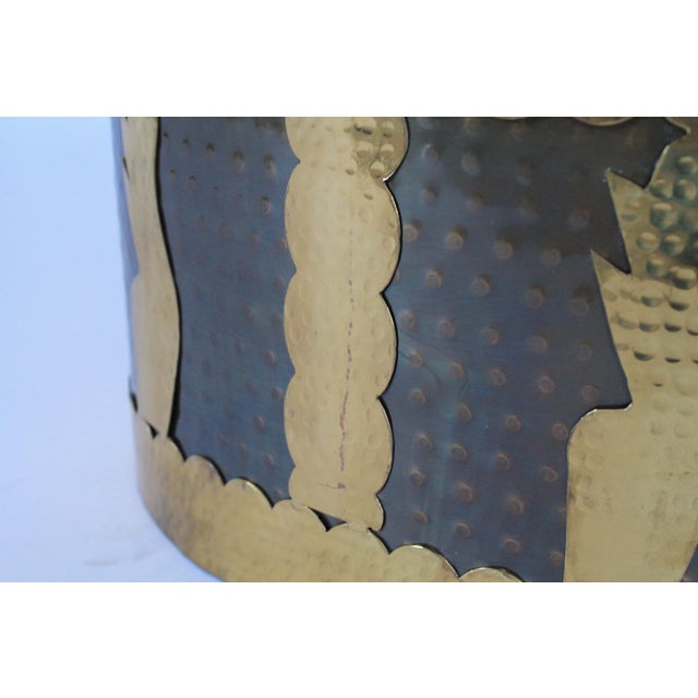 Vintage Hammered Brass Magazine Holder For Sale - Image 11 of 11