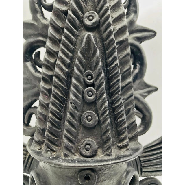 1960s Barro Negro Sculpture by Doña Rosa of Coyotepec Oaxaca, Hand-Signed, Mexican Art For Sale - Image 11 of 18