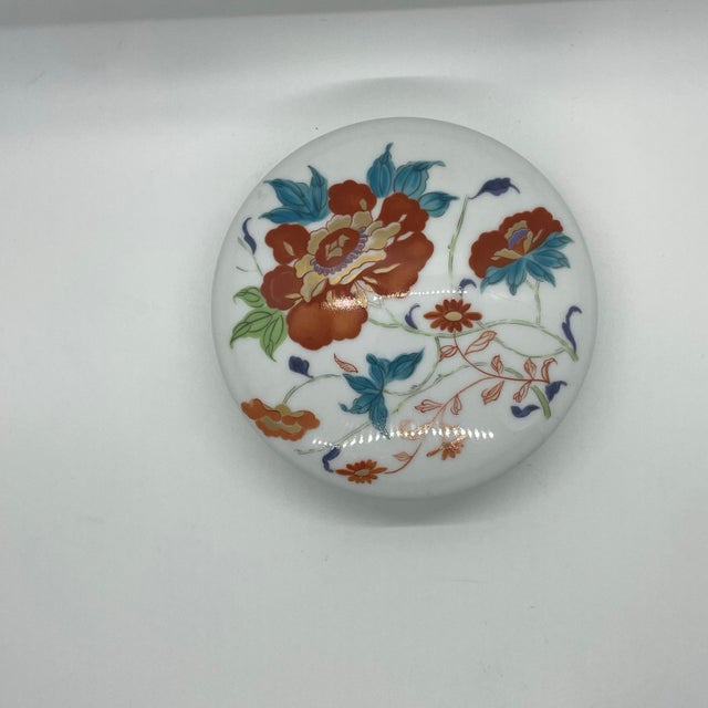 Gorgeous vintage A. Raynaud et Cie Limoges Porcelain Trinket/Jewelry Lidded Box in very rare Hokusai Celadon pattern....