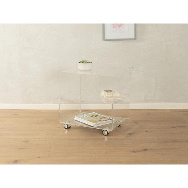 1960s Acrylic Side Table Very good workmanshipHigh-quality materialsMade in Germany Depth: 37 cm Width: 64 cm Height: 59...