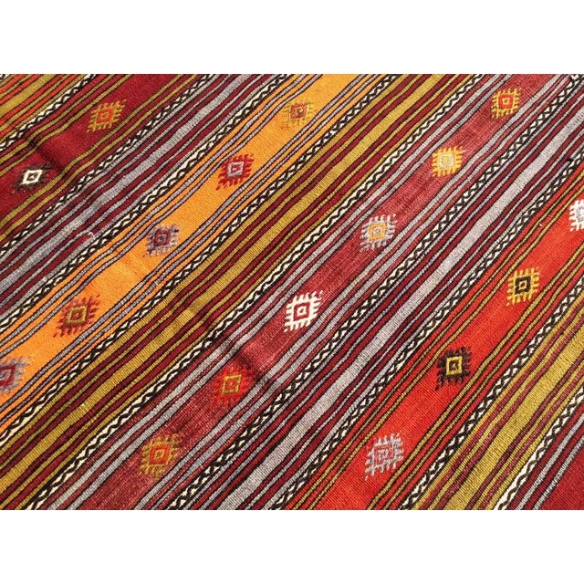 Textile Oversized Vintage Turkish Kilim Rug - 69" X 153" For Sale - Image 7 of 12