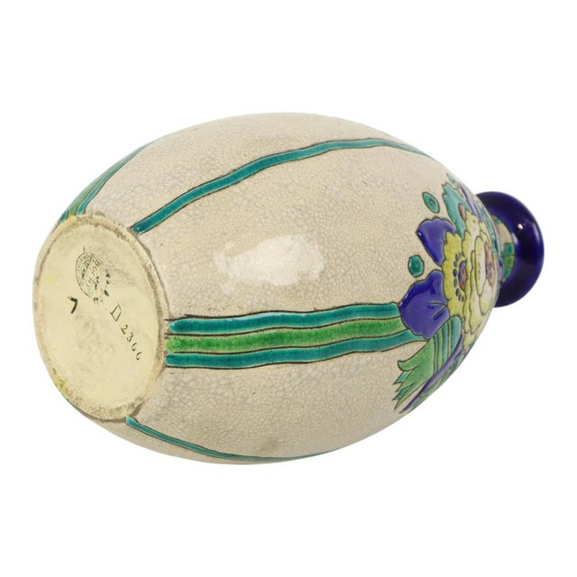 Blue Art Deco Vase by Charles Catteau Boch from Boch Frères, 1920s For Sale - Image 8 of 17