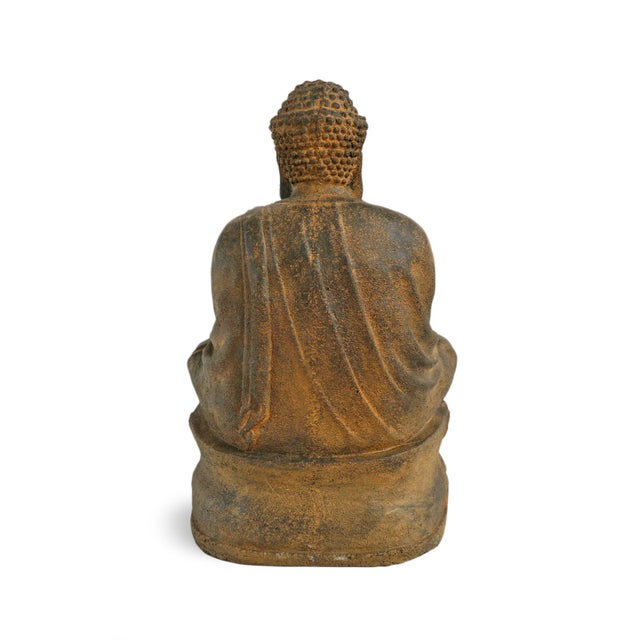 Cast Stone Sitting Buddha For Sale - Image 4 of 7