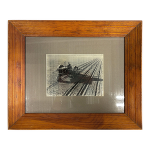 Vintage Photo of Tractor in Antique Frame