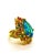 Bochic “Capri” Vintage Pink, Green & Yellow Sapphire & Ring — 18K Gold & Silver For Sale - Image 11 of 12