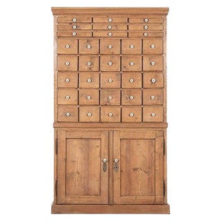 19th Century French Pine Haberdashery Cabinet, 1880s For Sale