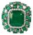 Set in 18k Gold, 7.59 Carats, Natural Zambian Emerald & Diamonds Engagement Ring, Size 6.5 For Sale