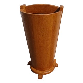 Mid-Century Danish Oak Wall Umbrella Stand, 1970s For Sale