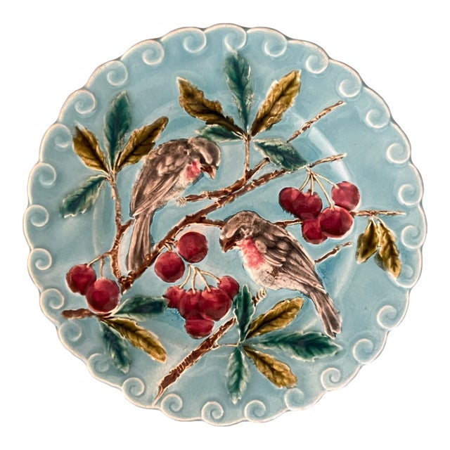 19th Century Sarreguemines Majolica Plate For Sale