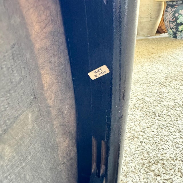 Black Italian Black Lacquered Sculpted Dining Arm Chairs - Set of 8 For Sale - Image 8 of 8