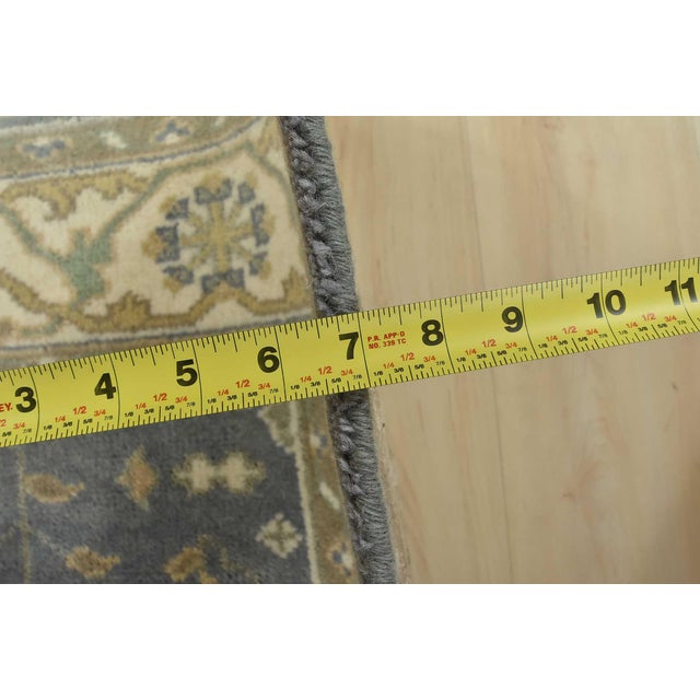 Oushak Rug 4’11” X 7’10” Blue Wool Tribal Hand-Knotted Oriental Carpet For Sale - Image 12 of 14