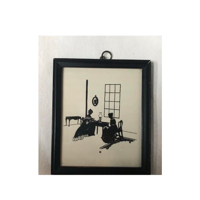 TWO Antique Wallace Nutting framed silhouettes #1 - From "Women" series #2 - Little Bo Peep with Lamb Both include classic...