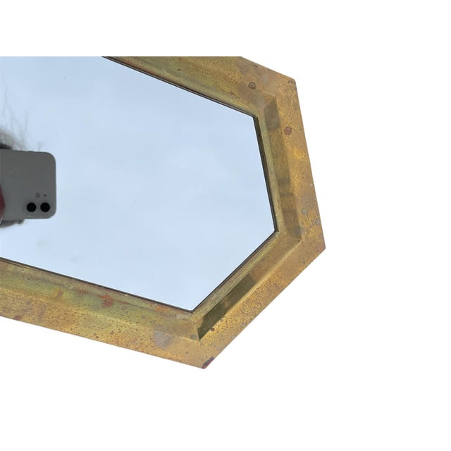 Vintage Brass Decorative Mirrors- Set For Sale In Chicago - Image 6 of 9