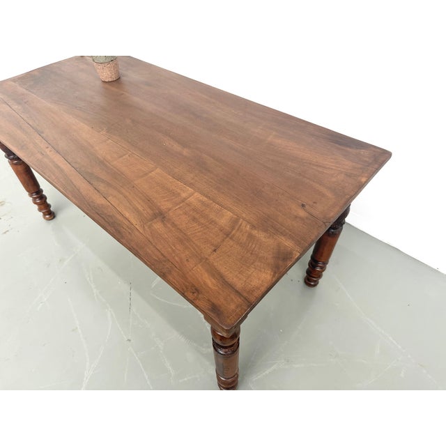 Farmhouse Table in Cherrywood with Turned Legs, France, 1900s For Sale - Image 13 of 18