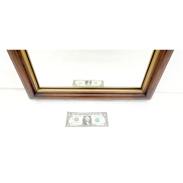 Henredon American Light Walnut Gilt Scallop Crown Decorated Wall Mirror MINT For Sale - Image 4 of 7