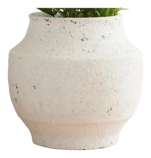 White Washed Finish Ceramic Planter, 17"