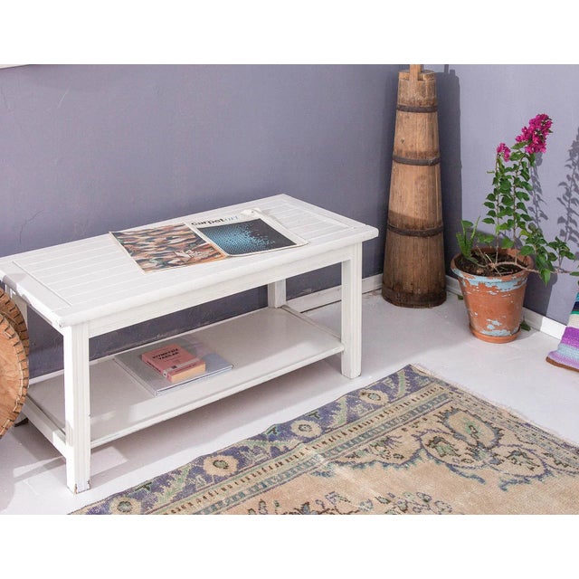 Vintage Decorative Turkish Oushak Rug For Sale In Los Angeles - Image 6 of 6