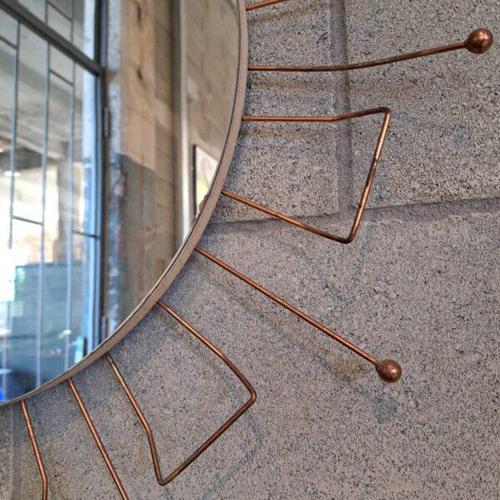 Mirror with Brass Frame, Denmark, 1960 For Sale - Image 4 of 7