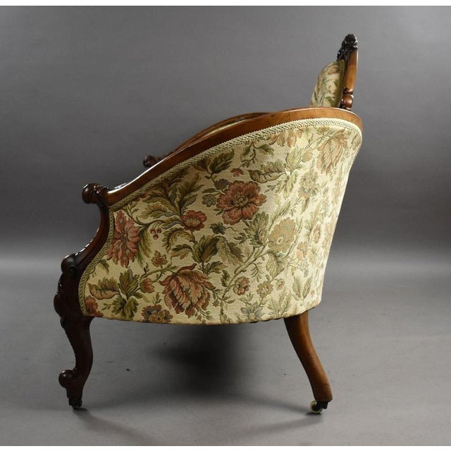 Victorian Walnut Carved Chaise Lounge, 1880 For Sale - Image 14 of 15