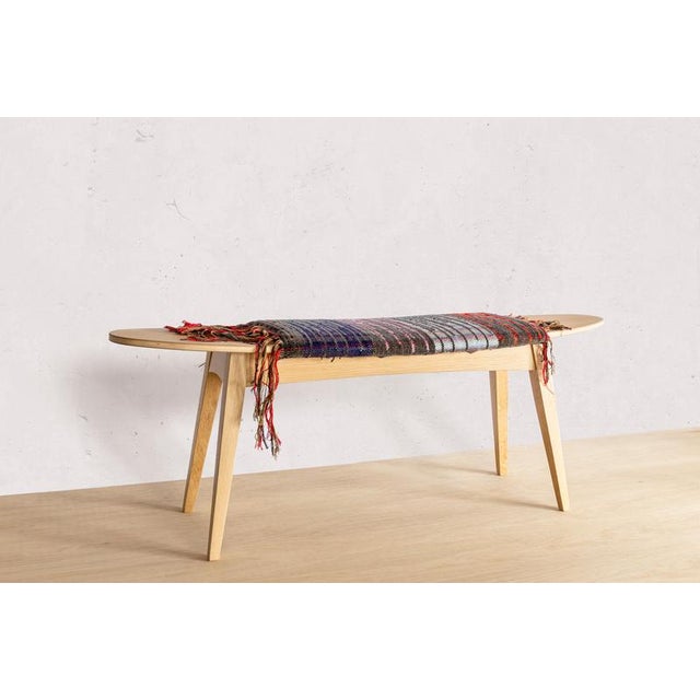 Oak Surf Hand-Woven Fabric Bench 1 by Jean-Baptiste Van Den Heede For Sale - Image 6 of 8