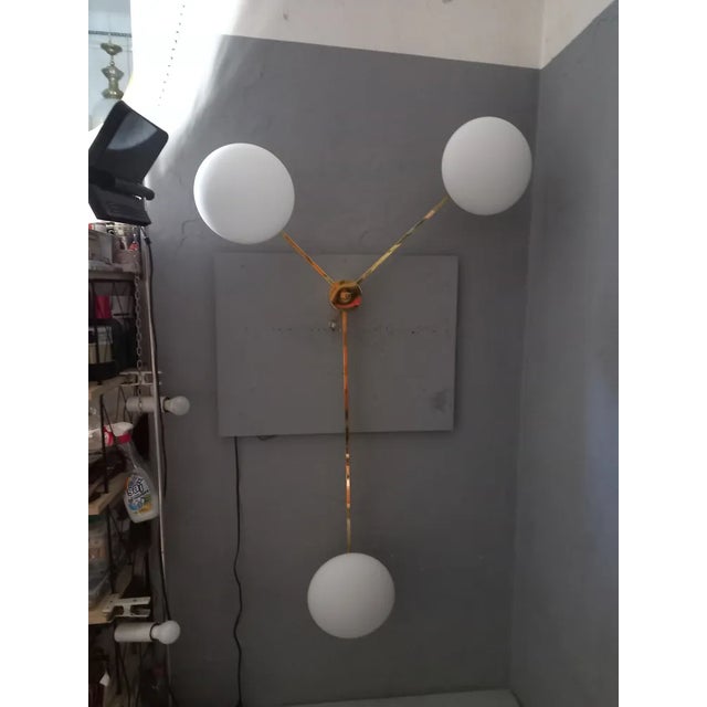 Mid-Century Modern Wall Lamp Model Three Runes in Polished Brass in the style of Angel Lelii for Arredoluce For Sale - Image 3 of 9