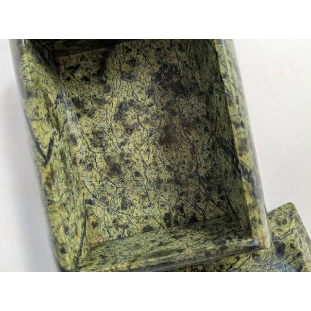 Vintage Serepentine Stone Footed Trinket/ Dresser Box With Lid For Sale In Atlanta - Image 6 of 8