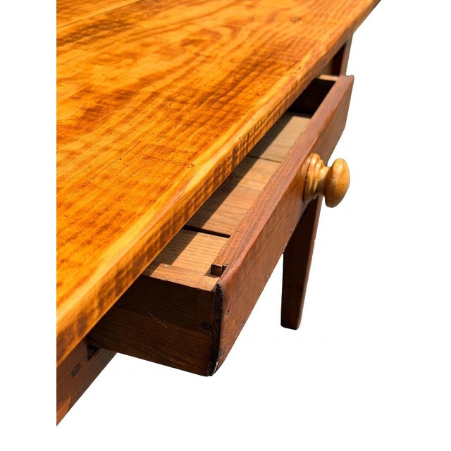 Antique Pine Farmhouse Work Table With Single Drawer, Late 19th Century For Sale In Washington DC - Image 6 of 6